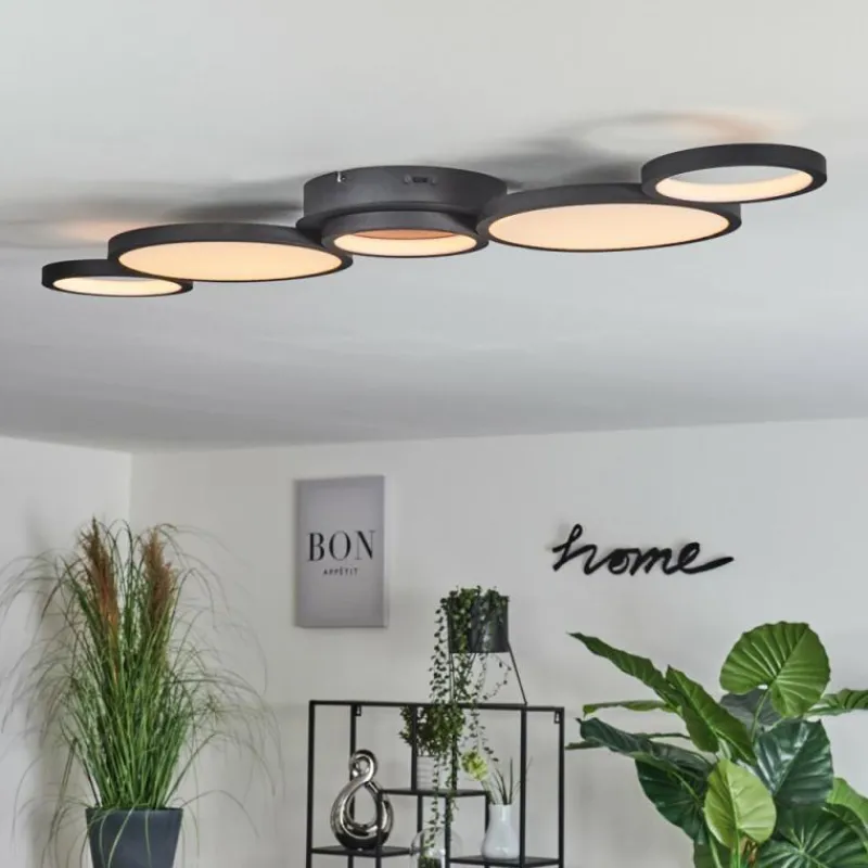 hofstein Plafonnier Carabajal LED Noir, 1 lumière