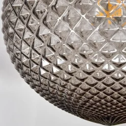 Suspension Verre Fumé-hofstein Plafonnier Caracoles Noir, 1 lumière