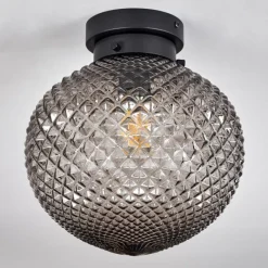 Suspension Verre Fumé-hofstein Plafonnier Caracoles Noir, 1 lumière