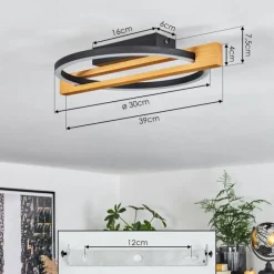 hofstein Plafonnier Carcano LED Écru, Noir, 1 lumière