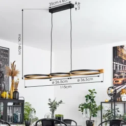 hofstein Plafonnier Carcano LED Noir, 1 lumière