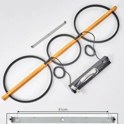 hofstein Plafonnier Carcano LED Noir, 1 lumière