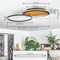 hofstein Plafonnier Cardozo LED Écru, Noir, 1 lumière