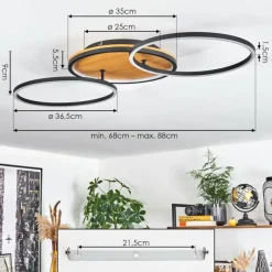 hofstein Plafonnier Cardozo LED Écru, Noir, 1 lumière