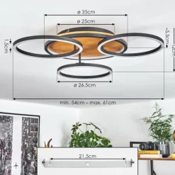 hofstein Plafonnier Cardozo LED Écru, Noir, 1 lumière