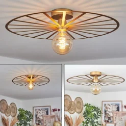 Lampes Vintages & Rétros-hofstein Plafonnier Carqueja Laiton, 1 lumière