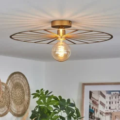 Lampes Vintages & Rétros-hofstein Plafonnier Carqueja Laiton, 1 lumière