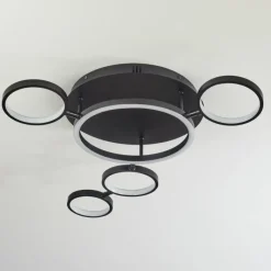 hofstein Plafonnier Carrisito LED Noir, 1 lumière