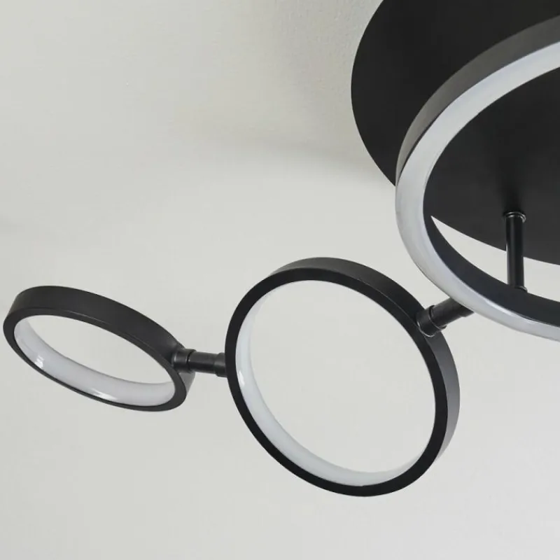 hofstein Plafonnier Carrisito LED Noir, 1 lumière