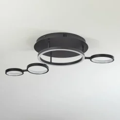 hofstein Plafonnier Carrisito LED Noir, 1 lumière