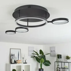 hofstein Plafonnier Carrisito LED Noir, 1 lumière