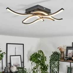 hofstein Plafonnier Casais LED Noir, 4 lumières