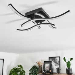 hofstein Plafonnier Casais LED Noir, 4 lumières