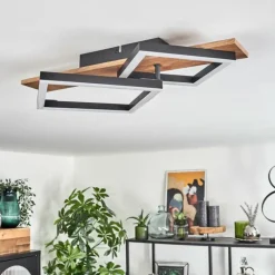 hofstein Plafonnier Cascada Brun, Couleur bois, Noir, 1 lumière