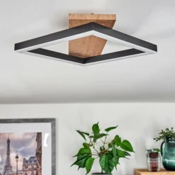 hofstein Plafonnier Cascada Brun, Couleur bois, Noir, 1 lumière