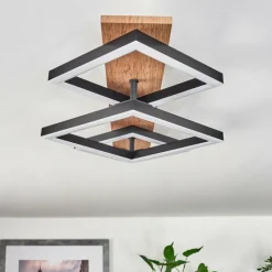 hofstein Plafonnier Cascada Brun, Couleur bois, Noir, 1 lumière