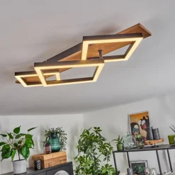 hofstein Plafonnier Cascada Brun, Couleur bois, Noir, 1 lumière