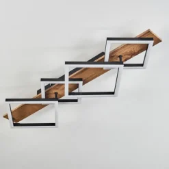 hofstein Plafonnier Cascada LED Brun, Couleur bois, Noir, 1 lumière