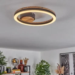 hofstein Plafonnier Cascada LED Brun, Couleur bois, Noir, 1 lumière