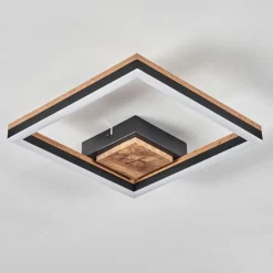 hofstein Plafonnier Cascada LED Brun, Couleur bois, Noir, 1 lumière