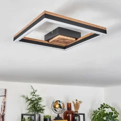 hofstein Plafonnier Cascada LED Brun, Couleur bois, Noir, 1 lumière