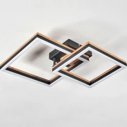 Lampes En Bois-Lampe Plafonnier Cascada LED Brun, Couleur bois, Noir, 1 lumière