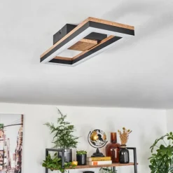 hofstein Plafonnier Cascada LED Brun, Couleur bois, Noir, 1 lumière