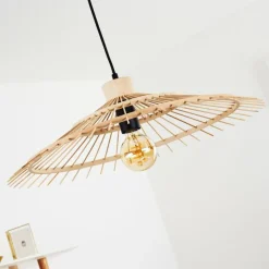 Style Boho-Chic-hofstein Plafonnier Castries Noir, 1 lumière