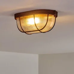 hofstein Plafonnier Catawba Rouille, 1 lumière