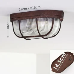 hofstein Plafonnier Catawba Rouille, 1 lumière