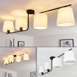 Lampes En Tissu-hofstein Plafonnier Cayuta Noir, 4 lumières