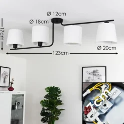 Lampes En Tissu-hofstein Plafonnier Cayuta Noir, 4 lumières