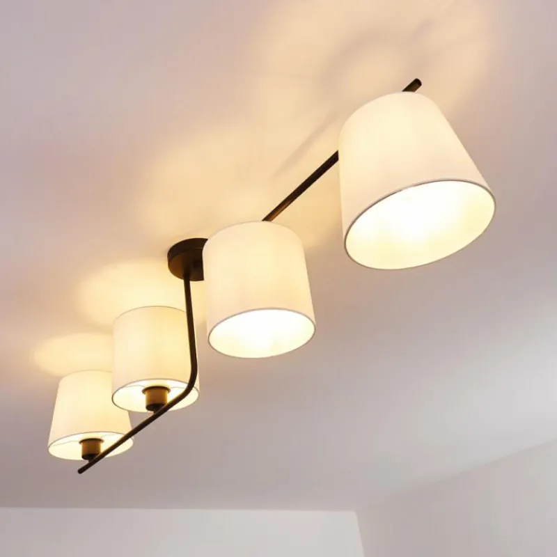Lampes En Tissu-hofstein Plafonnier Cayuta Noir, 4 lumières