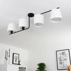 Lampes En Tissu-hofstein Plafonnier Cayuta Noir, 4 lumières