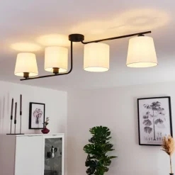Lampes En Tissu-hofstein Plafonnier Cayuta Noir, 4 lumières