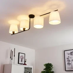 Lampes En Tissu-hofstein Plafonnier Cayuta Noir, 4 lumières