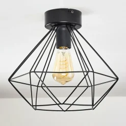 Luminaires Rustiques-hofstein Plafonnier Cenova Noir, 1 lumière