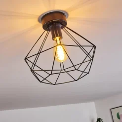 Luminaires Rustiques-hofstein Plafonnier Cenova Noir, 1 lumière