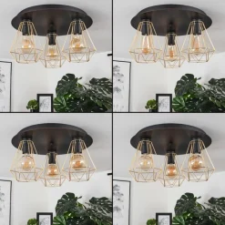 hofstein Plafonnier Cenova Noir, 3 lumières