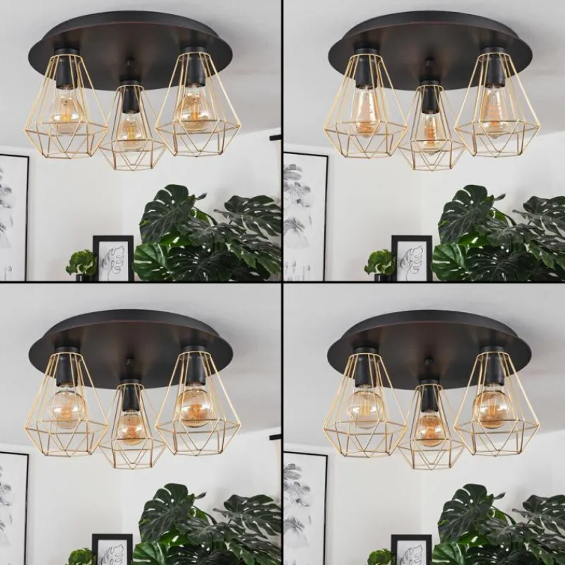 hofstein Plafonnier Cenova Noir, 3 lumières