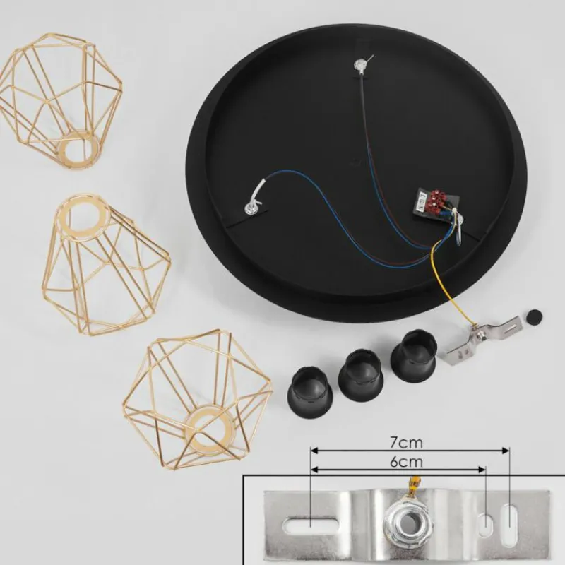 hofstein Plafonnier Cenova Noir, 3 lumières