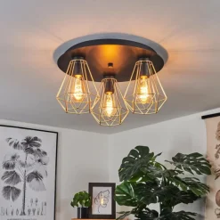 hofstein Plafonnier Cenova Noir, 3 lumières