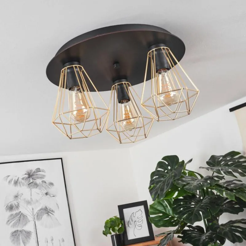 hofstein Plafonnier Cenova Noir, 3 lumières