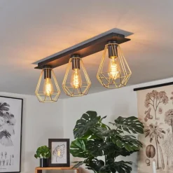 hofstein Plafonnier Cenova Noir, 3 lumières