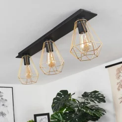 hofstein Plafonnier Cenova Noir, 3 lumières