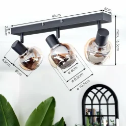 hofstein Plafonnier Cevio Noir, 3 lumières