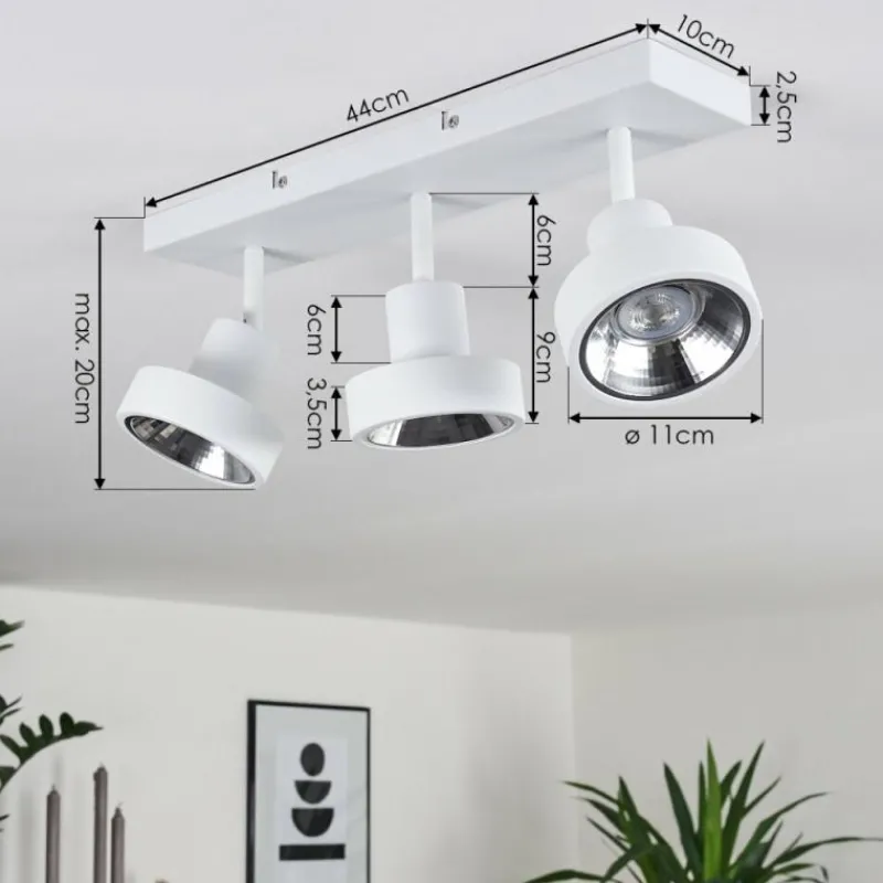 hofstein Plafonnier Chagres Blanc, 3 lumières* Spots Et Projecteurs