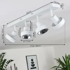 hofstein Plafonnier Chagres Blanc, 4 lumières* Spots Et Projecteurs