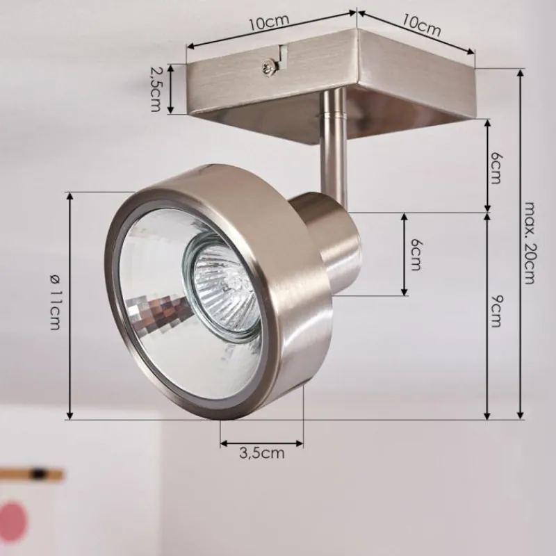 hofstein Plafonnier Chagres Nickel mat, 1 lumière