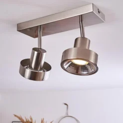 hofstein Plafonnier Chagres Nickel mat, 2 lumières